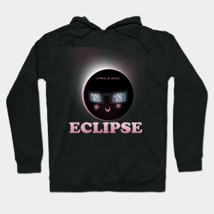 Cute Solar eclipse April 8 ,2024 with sunglasses cartoon Funny Hoodie